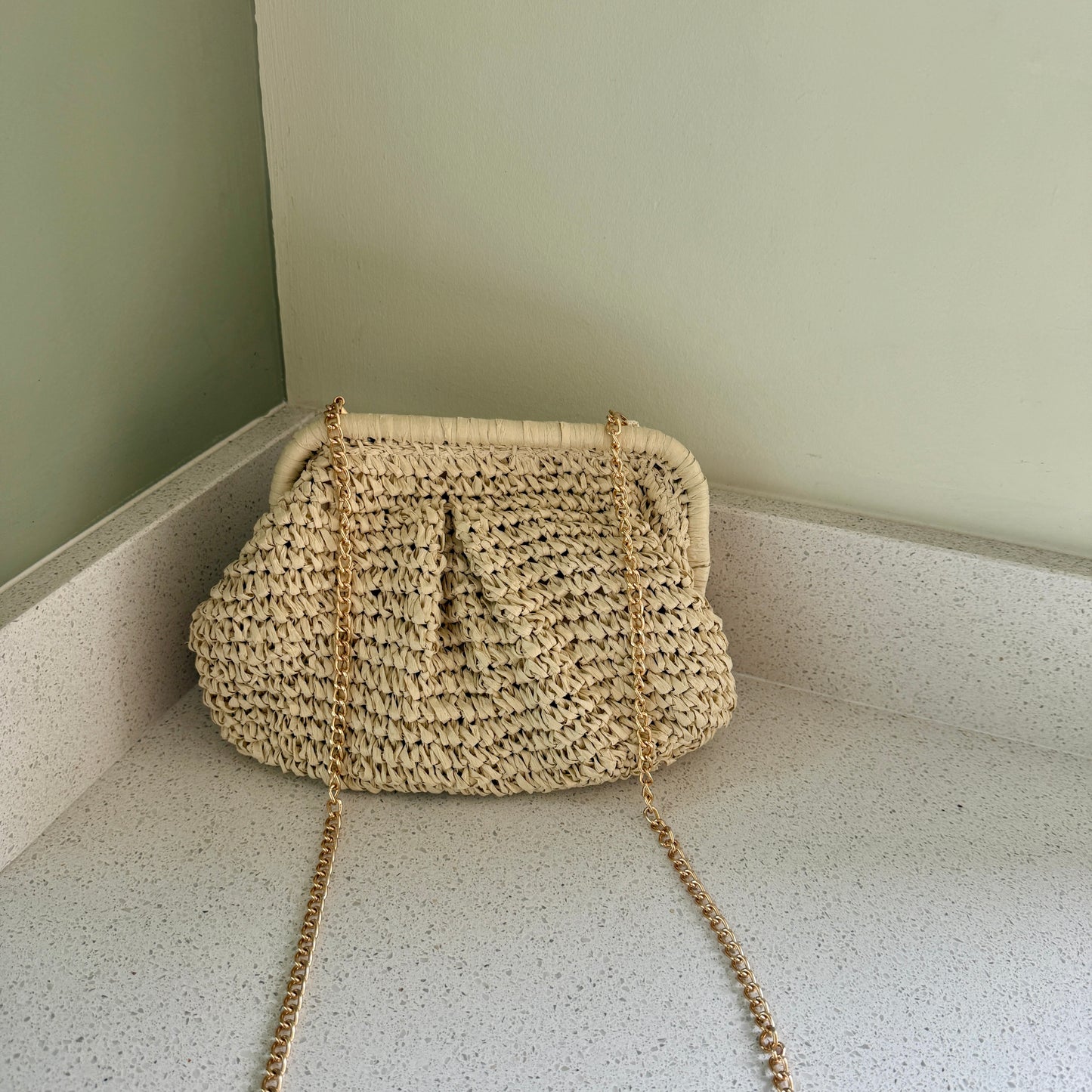 Mykonos Woven Charm Clutch