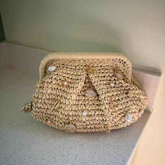 Mykonos Woven Charm Clutch