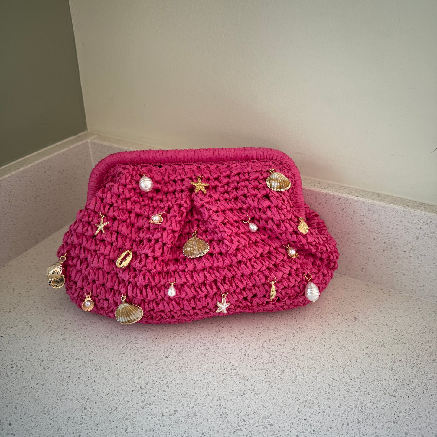 Ibiza Woven Charm Clutch
