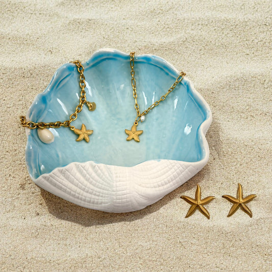 The Coastal Starfish Set Bundle – Earrings, Necklace & Bracelet