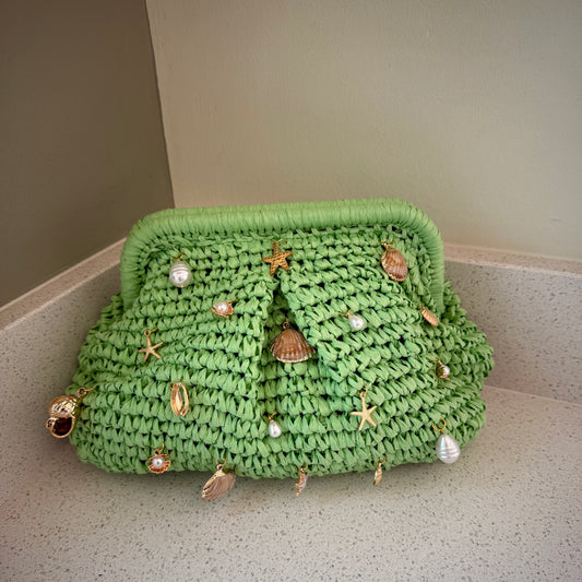 Capri Woven Charm Clutch